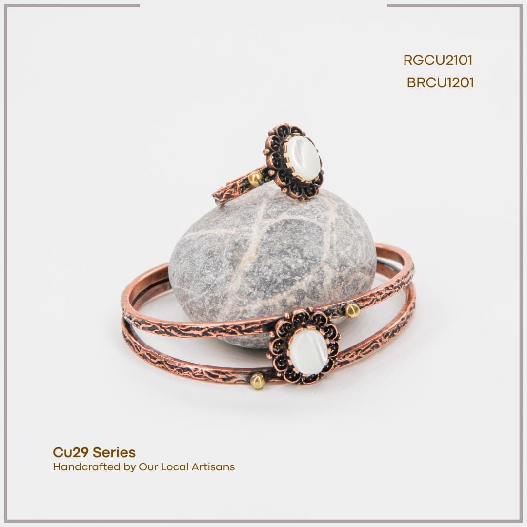 Cappadocia Bracelet & Ring Set with Mother of Pearl
