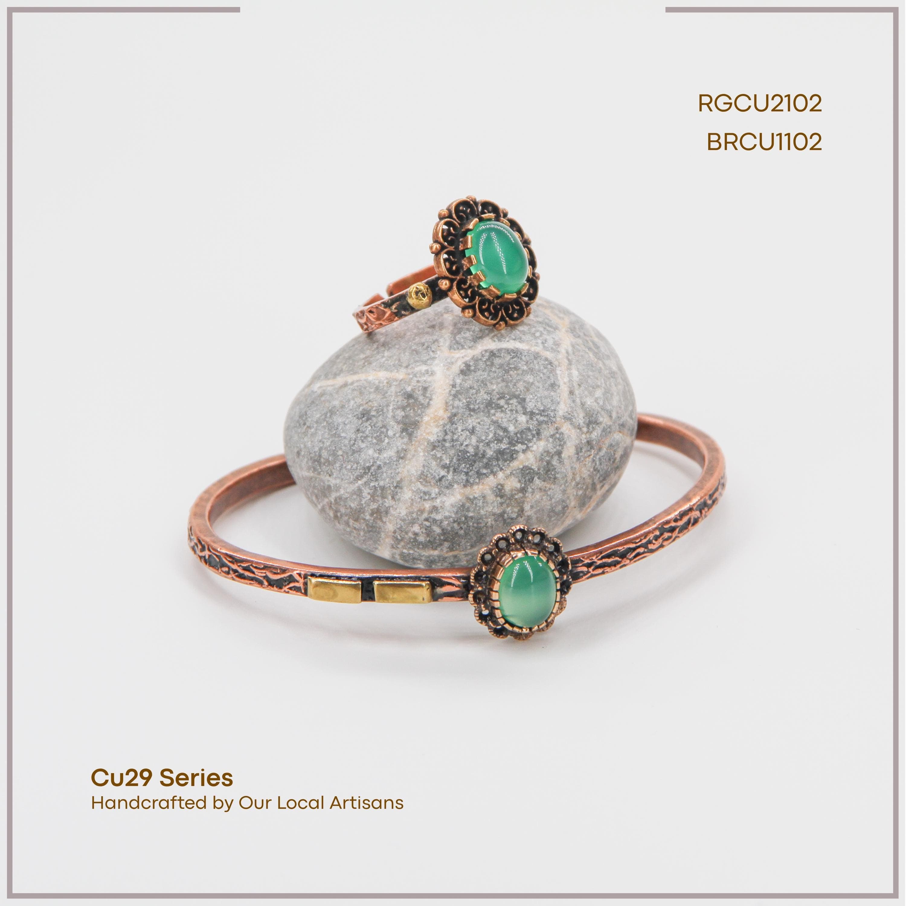 Ephesus Bracelet & Ring Set with Agate