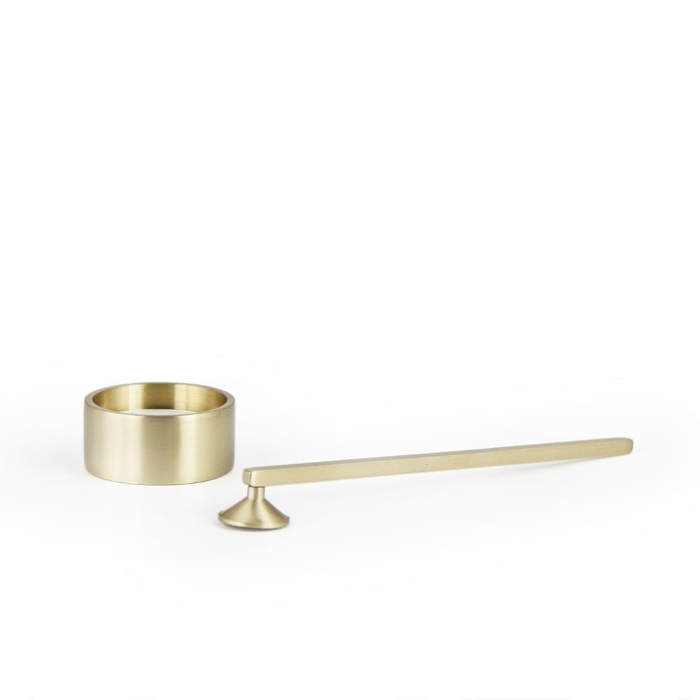 Brass Tealight Holder & Snuffer Set